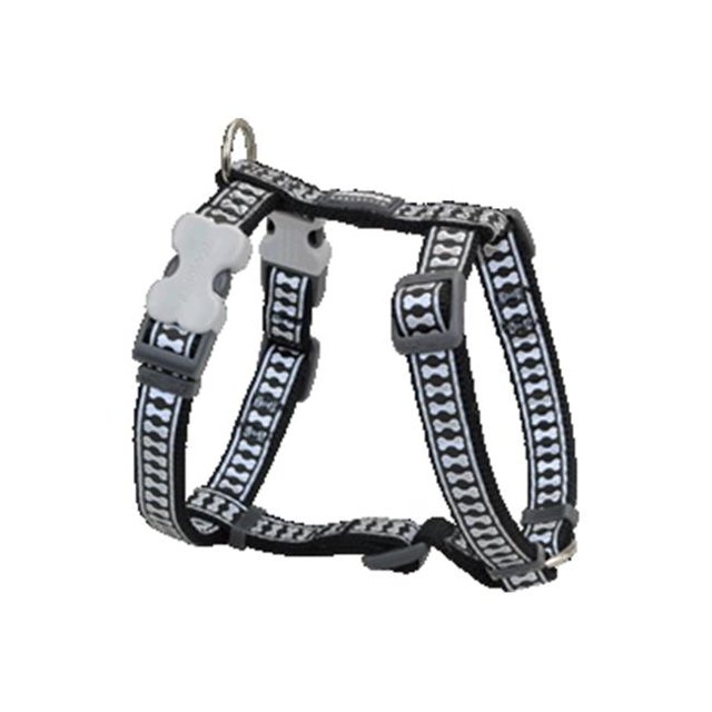 Red Dingo DH-RB-BB-ME Dog Harness Reflective Black- Medium