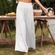 thumbnail image 1 of Pantalones de verano para mujer costuras cómodas de color sólido pantalones de pierna ancha para mujer cintura alta para correr para uso diario ANGGREK Otros, 1 of 5