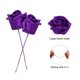 thumbnail image 3 of Uxcell 50pcs Glitters Roses Flores Artificiales Rosas Falsas con Tallos para Bodas, Fiesta, Oficina, Morado, 3 of 5