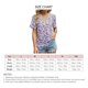 thumbnail image 4 of Blusa de encaje de guipur Top estampado estampado Casual ajustado manga corta escote en V Blusa de encaje de guipur para mujer, 4 of 8