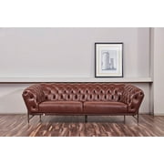 Contemporary Brown Full Leather Sofa American Eagle EK8009-BRO-SF