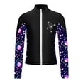 thumbnail image 3 of Venjoe Kids Girls Zipper Figure Ice Skating Top Athletic Sport Training Jacket Long Sleeve Sparkly Black 10, 3 of 6
