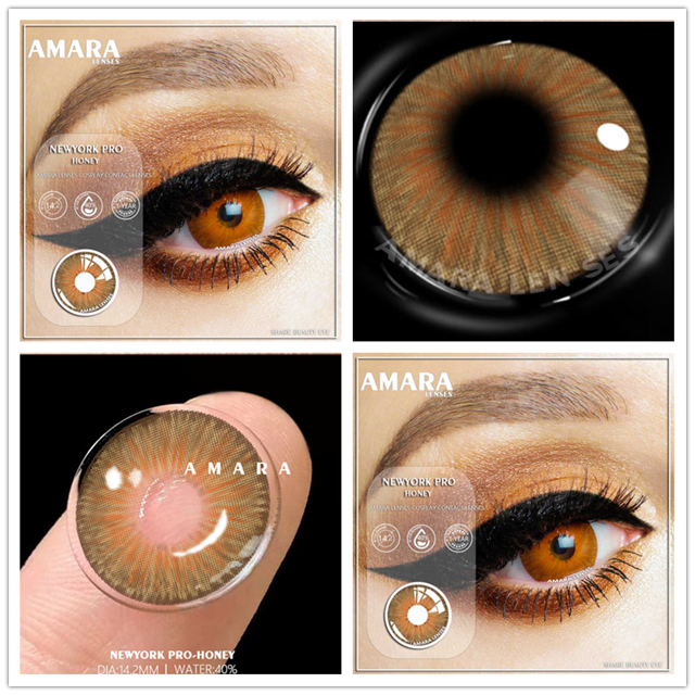 AMARA Anime Cosplay lentes de contacto de Color para ojos, Azul, Negro, lentes de Halloween, contactos coloridos anuales