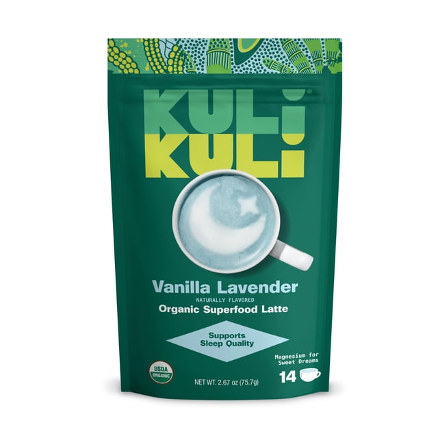 Superfood Latte Kuli Kuli, vainilla y lavanda con magnesio, 14 porciones