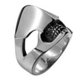 thumbnail image 3 of Mens Unisex Stainless Steel Ring Shield Alien Teeth Silver L69, 3 of 6