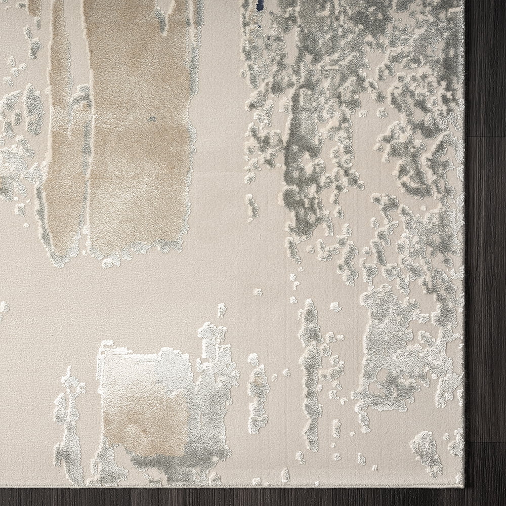 Harlow Hill Cherry Abstract Modern/Contemporary Luxelon Blend Indoor Area Rug, 2' x 3'