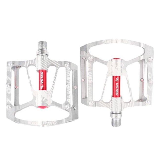 Advancent Pedal de bicicleta, accesorio Universal para ciclismo, estribo para bicicletas, accesorios de mejora, pedales de rodamiento de Ciclismo Plata