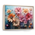 thumbnail image 2 of Designart "Abstract Blossom Of Colorful Daisies III" Daisies Floater Framed Canvas Art Print, 2 of 5