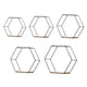 thumbnail image 2 of 5 estantes hexagonales de hierro para pared, soporte de metal, estante de almacenamiento para plantas pequeñas Negro, 2 of 9
