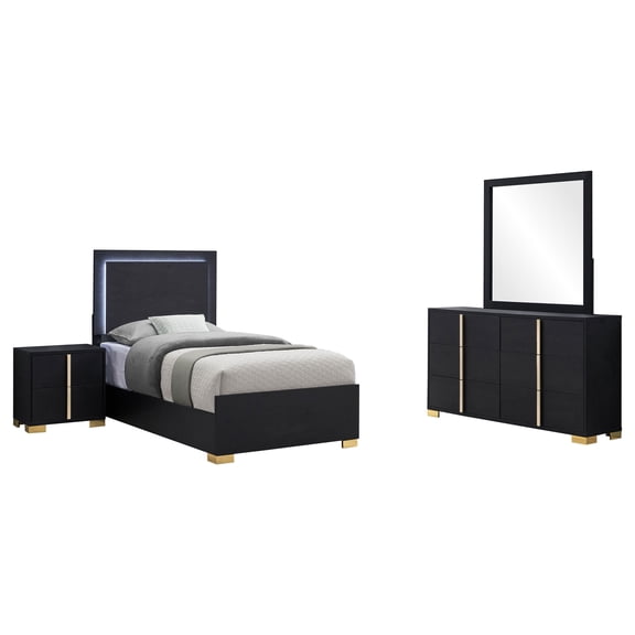Marceline 4-piece Twin Bedroom Set Black