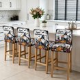 thumbnail image 3 of Gnomes Halloween Bar Stool Covers - Stretch Dining Chair Covers Set of 4, Horror Pumpkins Black Birds Trees Bar Chair Cover Removable Counter Stool Pub Chairs Slipcovers Protectors for Kitchen/Cafe, 3 of 9