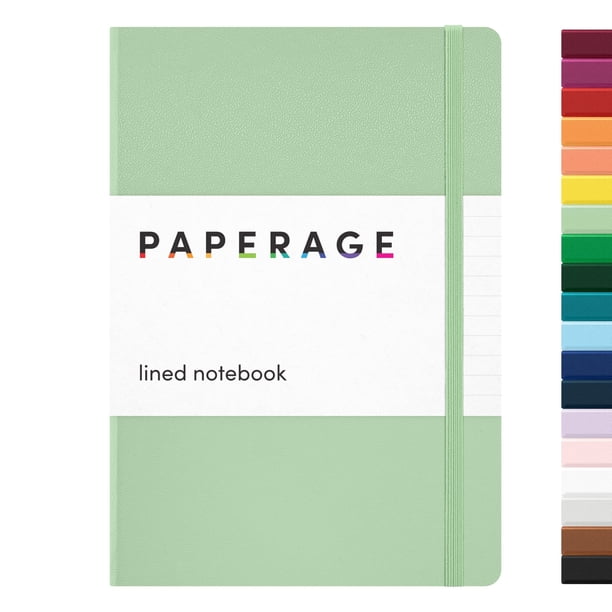 Cuaderno PAPERAGE rayado, 160 páginas, color verde salvia