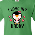 thumbnail image 4 of Inktastic I Love My Daddy with Cute Penguin and Hearts Youth T-Shirt, 4 of 5