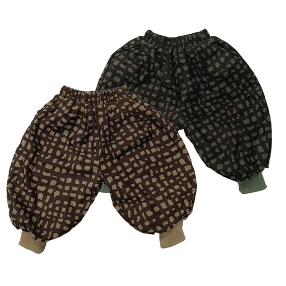 Esaierr Baby Boys Girls Corduroy Pants Toddler Winter Padded Trousers Elastic Waist Warm Sweatpants for Kids 1-7 Years Old