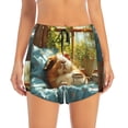 thumbnail image 2 of Pofeuu Lazy Home Style Guinea Pig Print Women's Athletic Shorts Running Workout Shorts Tummy Control Quick Dry Gym Shorts with Pockets Double layer sports shorts-X-Large, 2 of 7