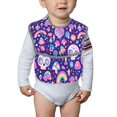 thumbnail image 4 of Bingfone Mess-Proof Baby Bib - Waterproof Bib for Baby Boy or Girl with Food Catcher Pocket, Unisex-Skull mushroom rainbow, 4 of 6