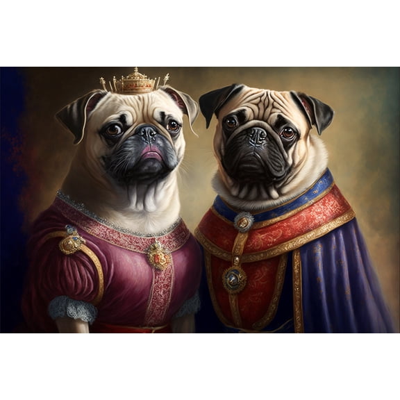 24x36 gallery poster, Royal Pugs p2