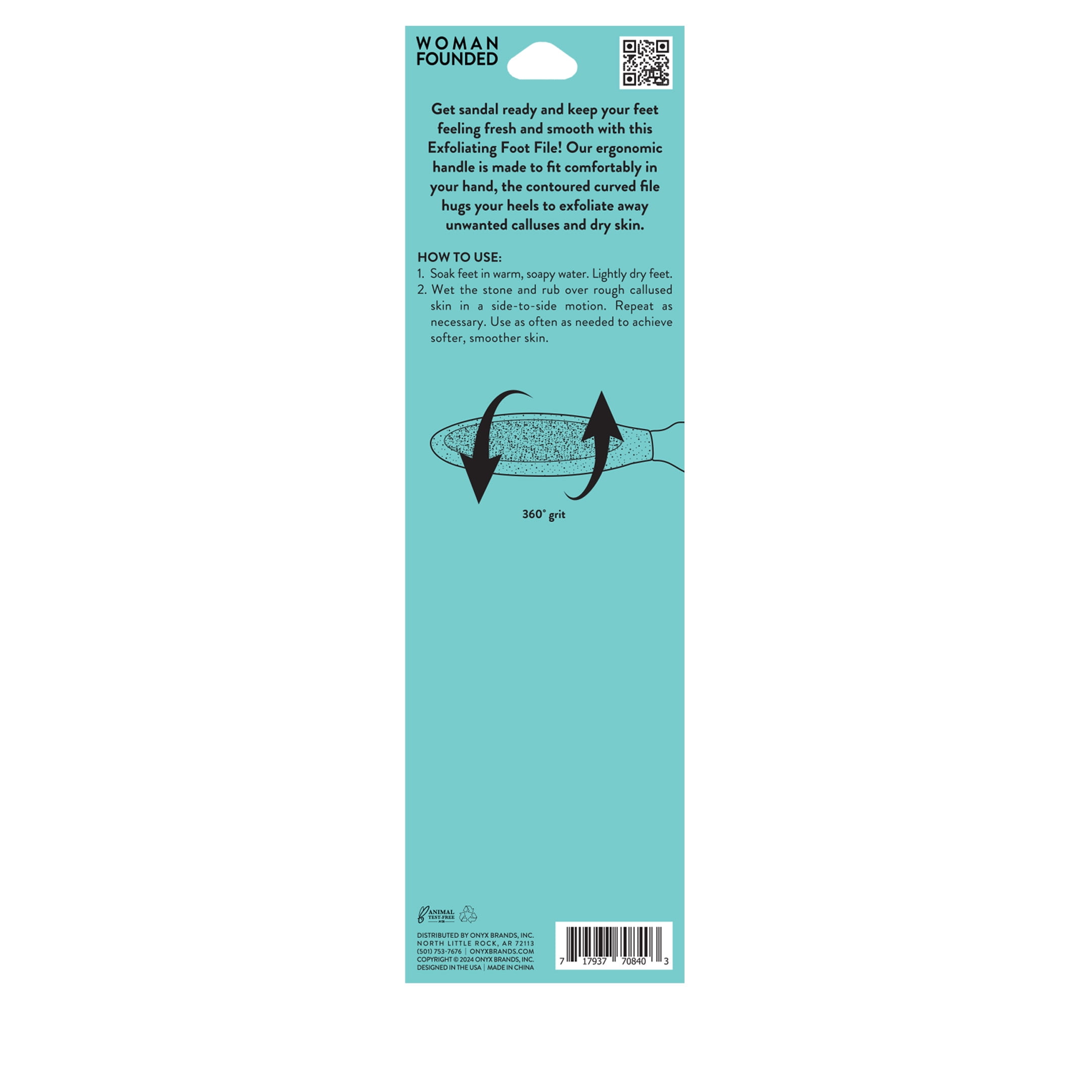 (2 pack) ONYX Professional Stone Sugar Foot File with 360 Degree Grit