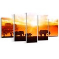 thumbnail image 2 of Elephants Walking At Sunset - African Canvas Art Print, 2 of 3