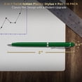 thumbnail image 5 of 10 Twist Action Plastic Stylus Pens Pack - Metallic Barrel, Black Ink - Green, 5 of 5