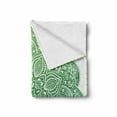 thumbnail image 2 of Mandala Soft Flannel Fleece Blanket, Ornamental Floral Arrangement with Spirals Stars and Blossoming Petals, Cozy Plush for Indoor and Outdoor Use, 60" x 80", Apple Green and White, by Ambesonne, 2 of 6