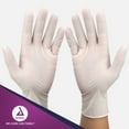 thumbnail image 3 of Dynarex Safe-Touch Disposable Latex Exam Gloves, Powder-Free for Healthcare, Industrial, Salons/Spas, and Food Prep, Bisque Color, Size Medium, 1 Box of 100 Gloves, 3 of 7