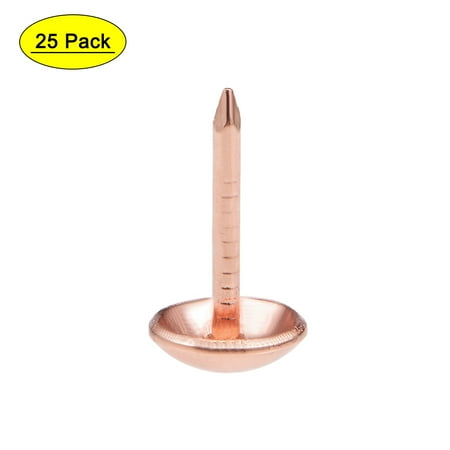 

Uxcell 0.31 x0.55 Upholstery Nails Tacks Round Thumb Push Pins Iron Rose Gold Tone 25Pcs