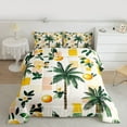 thumbnail image 2 of Manfei Tropical Floral Fruit 3 Pieces Queen Comforter Set for Kids Teens,Palm Tree Ultra Soft Bedding Sets,Vintage Aesthetics Bedding Comforter Set Breathable,Geometric Plaid Room Decor,Reversible, 2 of 8