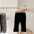 thumbnail image 2 of Girl's Casual Elastic High Waisted Flare Leg Pants Kids Long Pants 1-12 Years,Black, 2 of 5