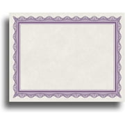Blank Parchment Certificate Paper for Awards - Works with Inkjet/Laser Printers - Measures 8 1/2" x 11" - Purple Border