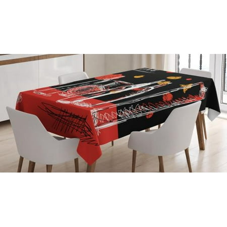 - Wine Tablecloth, Scribbled Drawings of Wine Bottles Decanter Pitcher and Jar with Abstract Florals, Rectangular Table Cover for Dining Room Kitchen, 60 X 84 Inches, Multicolor, by Ambesonne