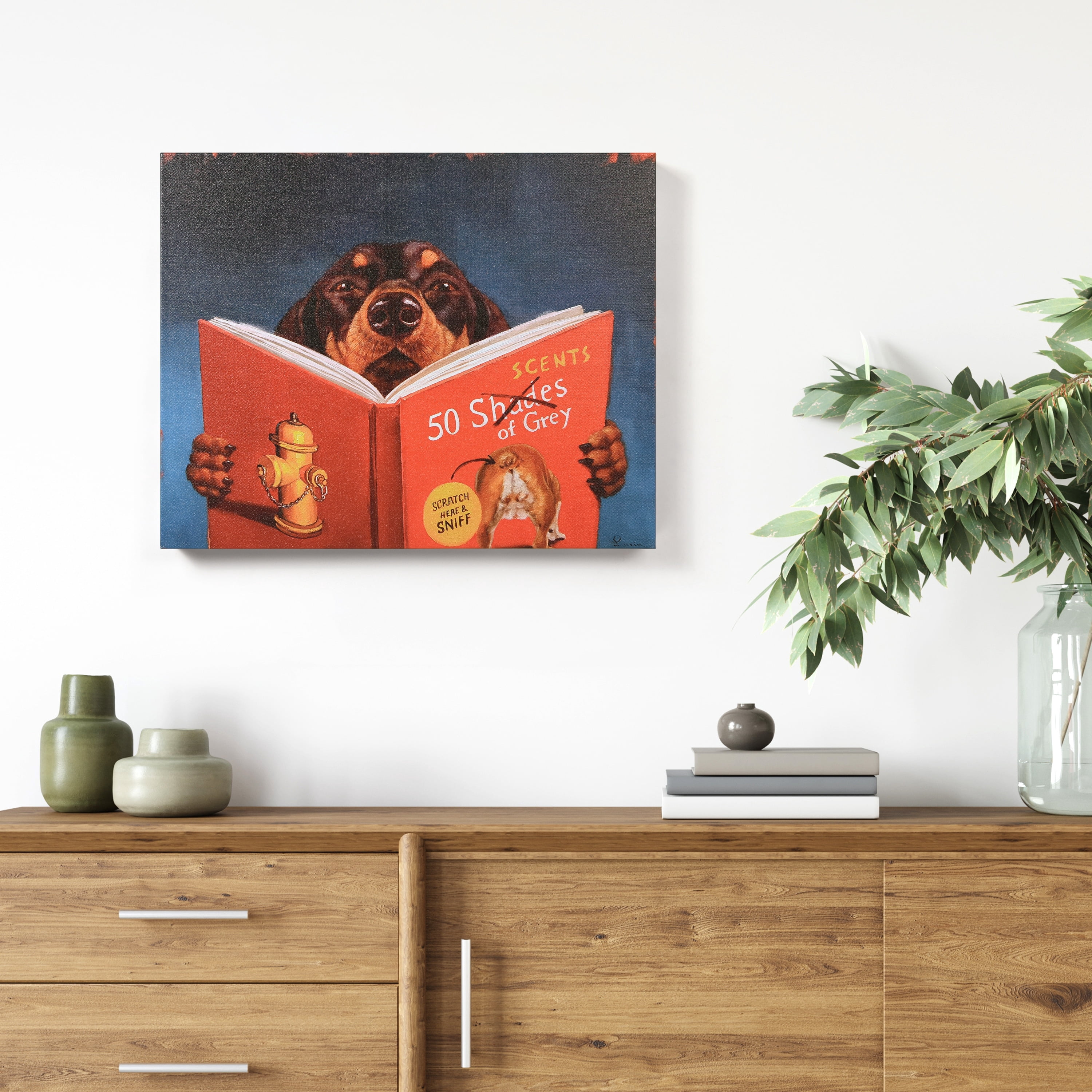 Empire Art Direct 50 SCENTS OF GREY Graphic Art Print on Wrapped Dog Canvas Wall Art, 16" x 20" x 2", Ready to Hang