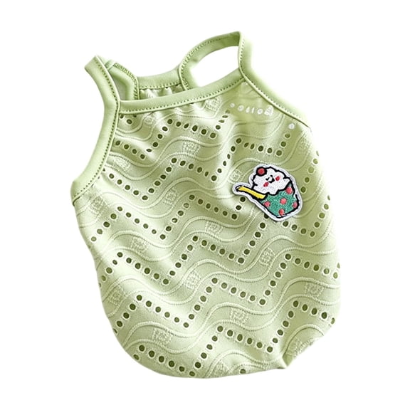 Cute Clouds Embroidery Knit Strap Tank Top Puppy Tee Shirt for Small Medium Dog Cat Girl T-Shirt Vest Yorkie Chihuahua Pet Summer Clothes(XL,Green)