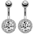 thumbnail image 1 of Nuevo Perno para ombligo de acero inoxidable, Unisex, con incrustaciones de diamante,, 1 of 5