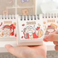 thumbnail image 4 of Calendario con patrón de niña 2022, minicalendario de escritorio de oficina con papel volteado, suministros escolares, 4 of 5