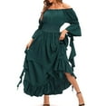 thumbnail image 2 of Busydd Fashion Women's Spring/Summer Solid Court Long Sleeve Round-Neck Dress S, 2 of 4