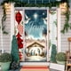 thumbnail image 5 of Decoraciones navideñas, adornos navideños, regalos de Navidad, marco de puerta navideño, decoración para fiestas, pegatinas para puertas, escena navideña, tela colgante, funda de poliéster para puerta, 5 of 6
