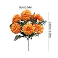 thumbnail image 3 of Faux Marigold Artificial Flower 7 Head Chrysanthemum Fake Flower for Vase Centerpiece - Cloth Fabric Floral Stems for Living Room Dining Table Home Decor Wedding Party Arrangement, 3 of 6