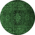 thumbnail image 1 of Ahgly Company Indoor Round Persian Emerald Green Traditional Area Rugs, 7' Round, 1 of 4