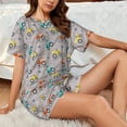 thumbnail image 4 of Salouo truck car Pattern Short-Sleeved Pajama Set for Women，Round Neck Pajamas Short Sleeve Sleepwear Set Summer Pajamas Set Lounge Sets 2-Piece Pj-XX-Large, 4 of 6