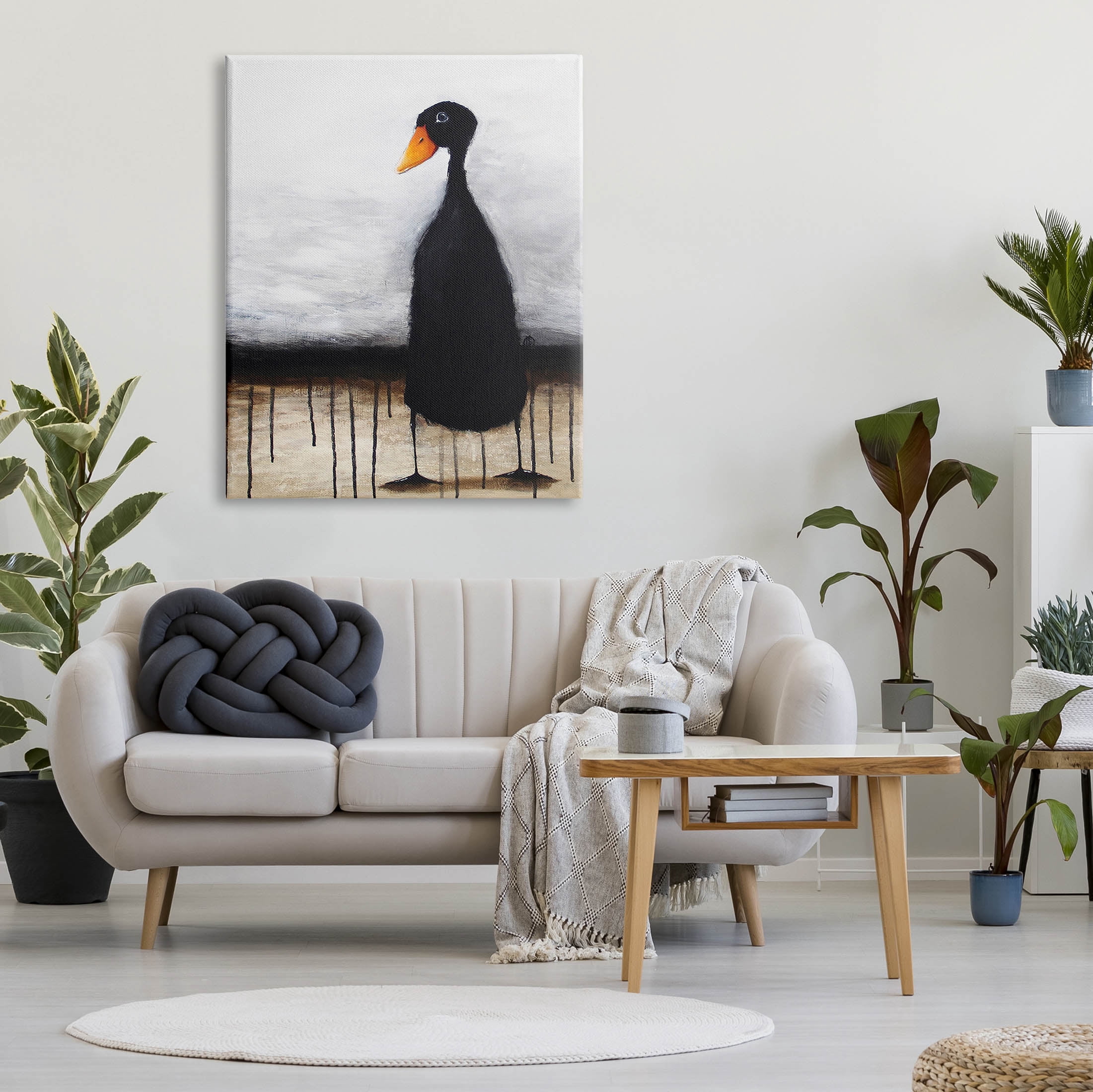 Stupell Industries Urban Black Duck Drip Painting Gallery Wrapped Canvas Print Wall Art, Design by Lucia Stewart