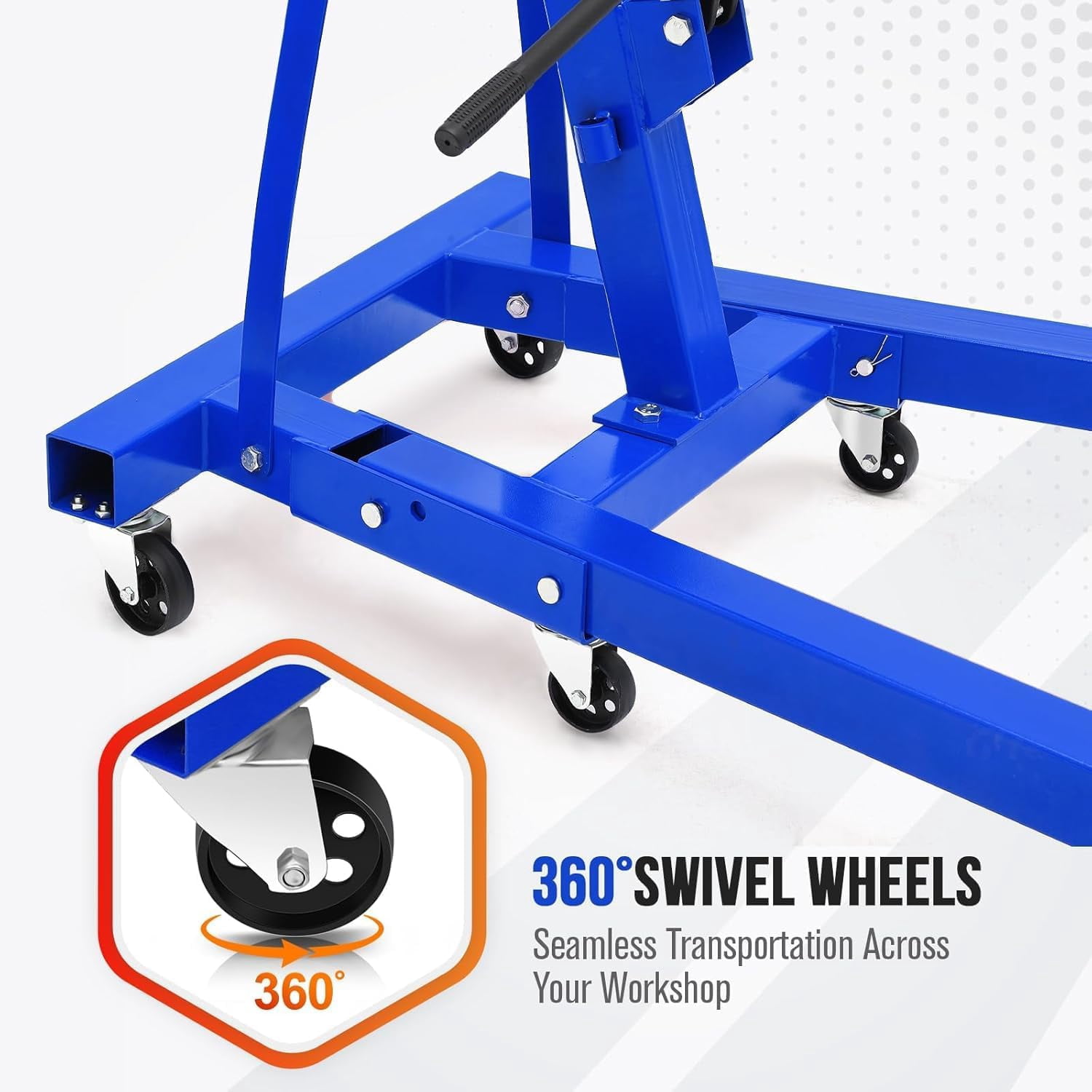 AOILE WORKSHOP CRANE – 4400LBS Engine Hoist, Folding Hydraulic Hoist Cherry Picker, Heavy Duty Engine Crane Lifter
