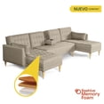 thumbnail image 3 of Sala Modular Doble Chaise Makora Boyd con Memory Foam y Respaldo Ajustable Lino Arena, 3 of 8