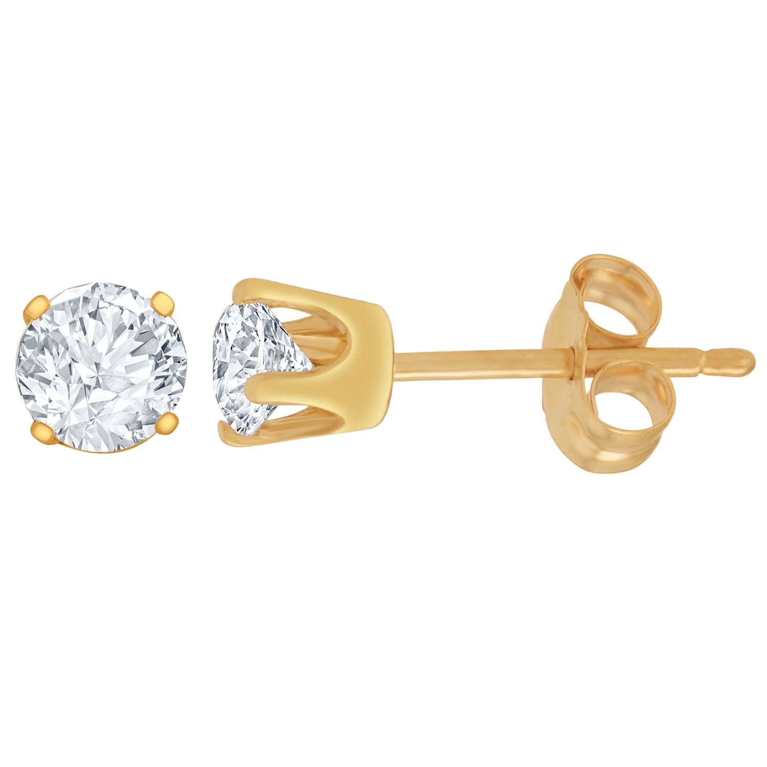 1/2 Carat Diamond Stud Earrings (I2I3 Clarity, JK Color) 14kt Gold