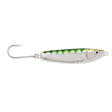 UPC: 0049762398345 | Luhr Jensen Crippled Herring Spoon 3 1/2  3oz Fishing Lure Nickel/Neon Green Back