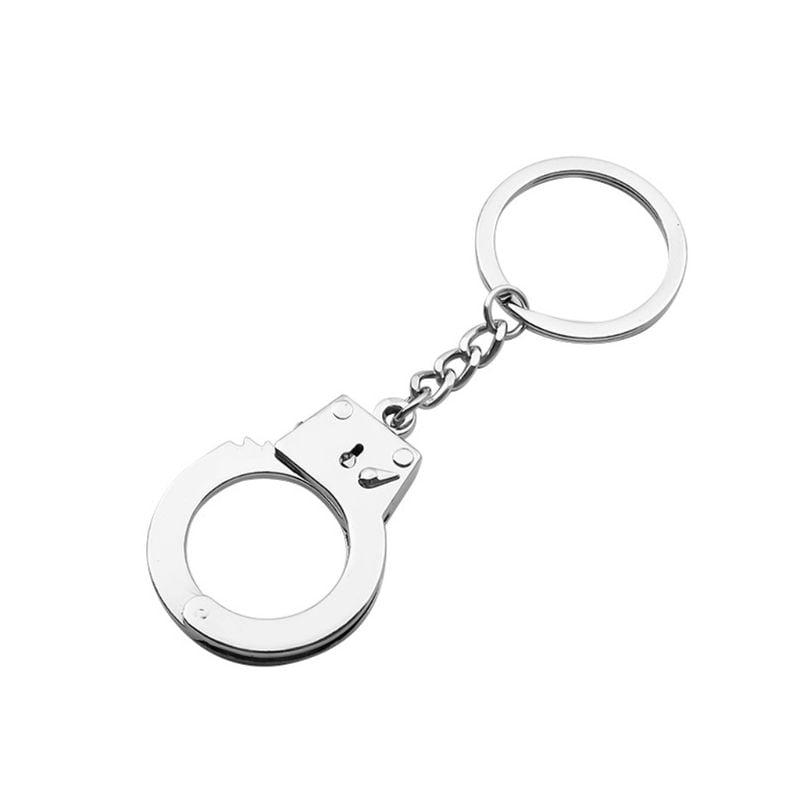 Novelty Silver Plated key chain Keychain Handcuffs Ring Key Holder Jewelry Metal 
