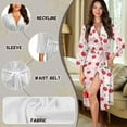 thumbnail image 6 of Yuyamidu Cherry Women's Bathrobe Size XL Cute Pink Kimono Robe Comfy Bath Spa Robes Female 3/4 Sleeves Bath Gown for Women Girls Mid-Length Dressing Gown with Waist Belt, 6 of 7
