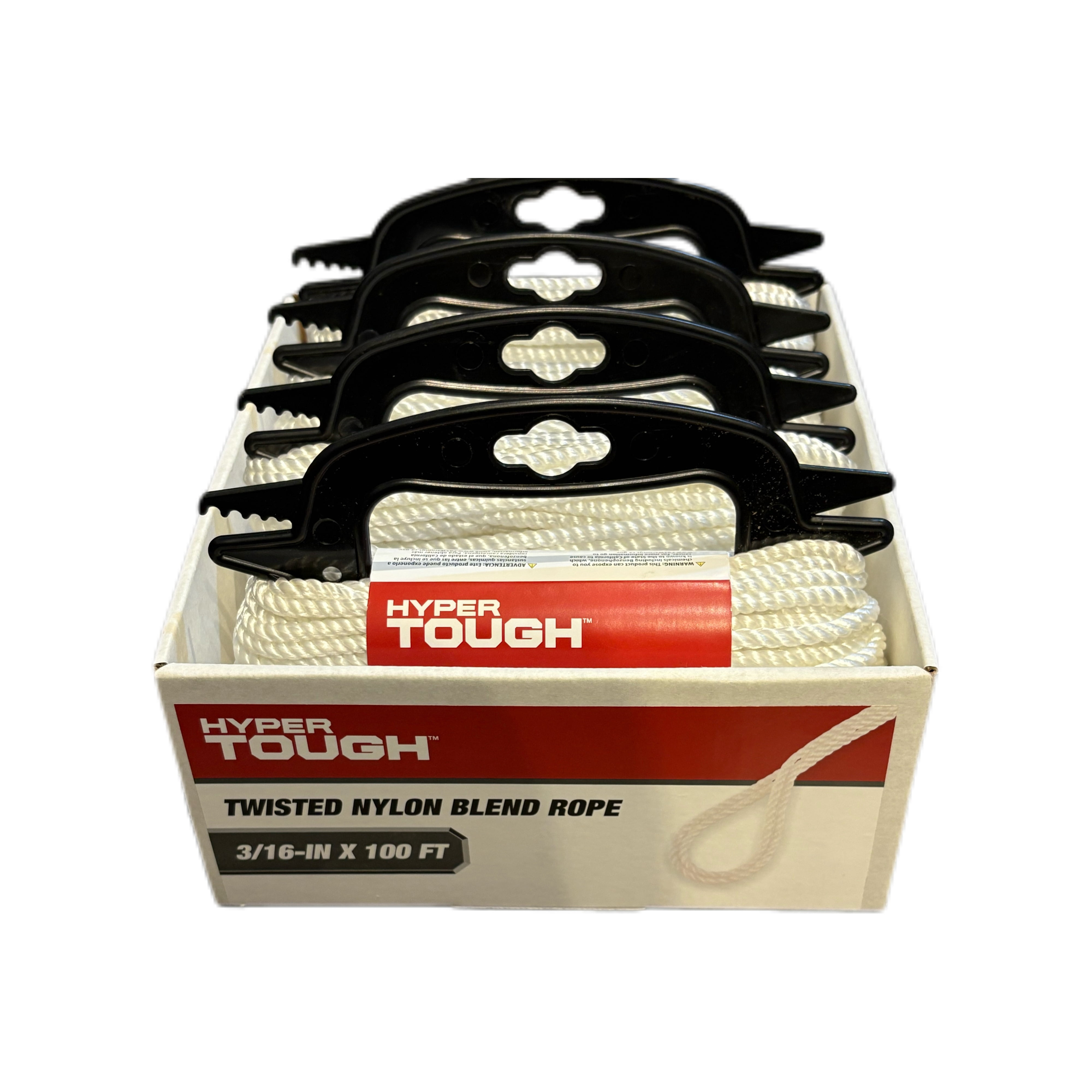 Hyper Tough Diameter 3/16 inch, 100 feet White Nylon Blend Twisted Rope, 1 Each