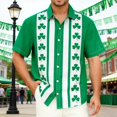 thumbnail image 2 of Mens St. Patrick's Day Short Sleeve Shirt Festive Irish Holiday Tee Shirt Slim Weekend Party Top Clothes, 2 of 5