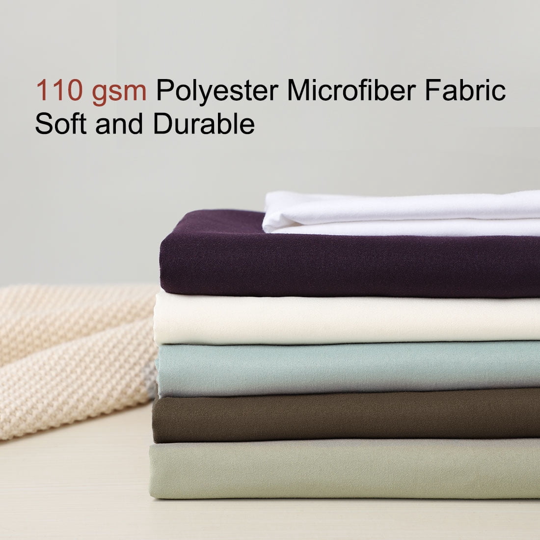 Unique Bargains 4-Piece Soft Microfiber Pillowcases Brown Standard(20"x26")